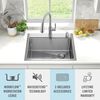 25&rdquo; Stainless Steel Workstation Kitchen Sink Drop-In Undermount Single Bowl with WorkFlow&trade; Ledge and Accessories